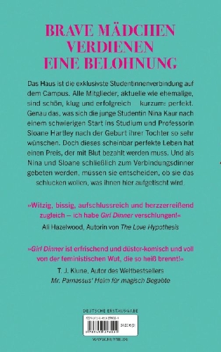 Buchcover und Innenansicht für das Buch: Girl Dinner