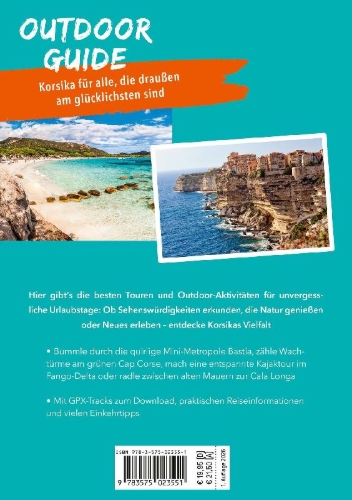 Buchcover und Innenansicht für das Buch: MARCO POLO OUTDOOR GUIDE Reiseführer Korsika