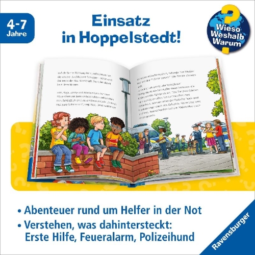 Buchcover und Innenansicht für das Buch: Wieso? Weshalb? Warum? Meine Vorlesegeschichten, Band 3 - Wer ist hier im Einsatz?