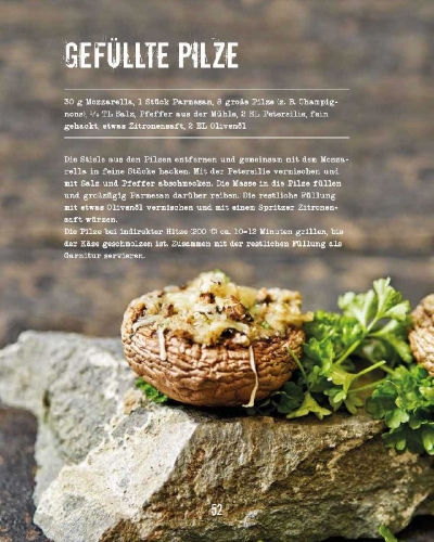 Buchcover und Innenansicht für das Buch: Vegetarisch Grillen