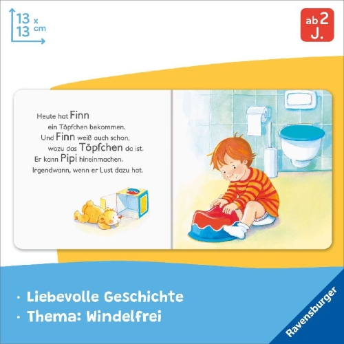 Buchcover und Innenansicht für das Buch: Finn geht aufs Töpfchen