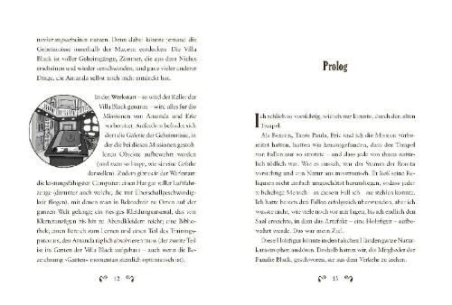 Buchcover und Innenansicht für das Buch: Amanda Black - El amuleto perdido