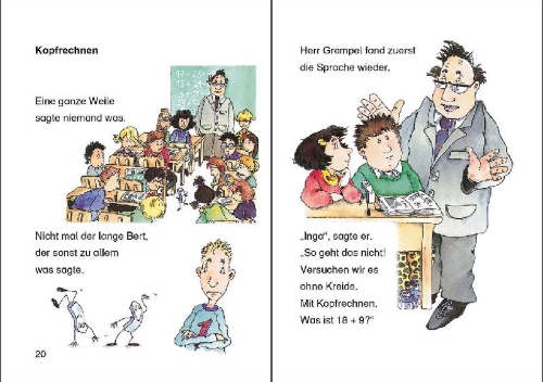 Buchcover und Innenansicht für das Buch: Das verzauberte Klassenzimmer