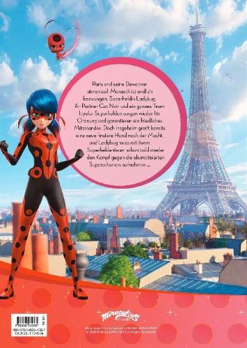 Buchcover und Innenansicht für das Buch: Miraculous: Eine neue Ära - Heldenhafte Geschichten von Ladybug und Cat Noir