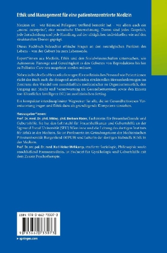 Buchcover und Innenansicht für das Buch: Ethik und Management für eine patientenzentrierte Medizin