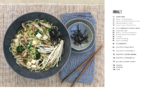 Buchcover und Innenansicht für das Buch: Ramen-Kochbuch