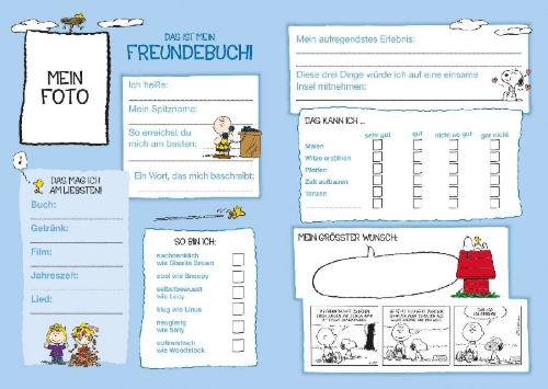 Buchcover und Innenansicht für das Buch: Peanuts: Meine Freunde