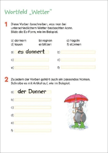 Buchcover und Innenansicht für das Buch: Fit für Deutsch 3. Klasse. Mein 5-Minuten-Block