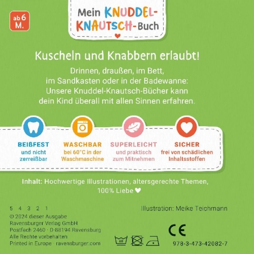 Buchcover und Innenansicht für das Buch: Mein Knuddel-Knautsch-Buch - Meine ersten Sachen