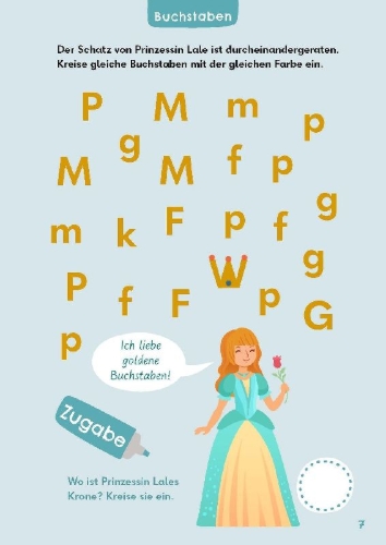 Buchcover und Innenansicht für das Buch: Leserätsel für mutige Kinder - Auf Schatzsuche - Ab 6 Jahren