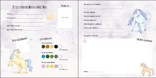 Buchcover und Innenansicht für das Buch: Meine Kindergarten-Freunde (neu) - Einhörner