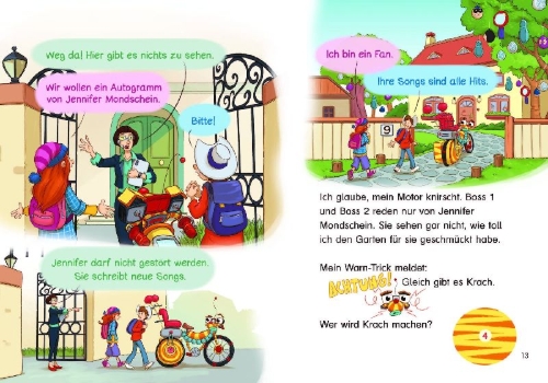 Buchcover und Innenansicht für das Buch: Tom Turbo - Lesestark - Ein Gespenst zum Geburtstag