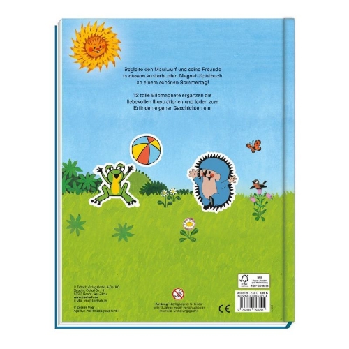 Buchcover und Innenansicht für das Buch: TRÖTSCH - Der kleine Maulwurf Magnet-Spielbuch Pappenbuch mit Magneten
