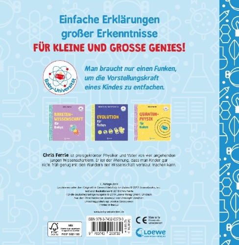 Buchcover und Innenansicht für das Buch: Baby University: General Relativity for Babies (OT)