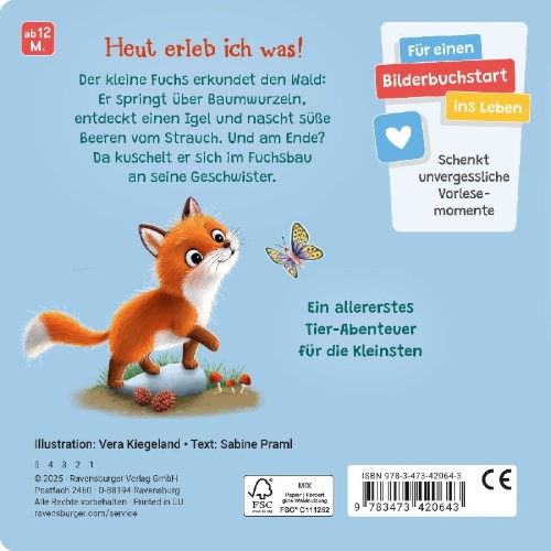 Buchcover und Innenansicht für das Buch: "Hallo, hier bin ich!", ruft der kleine Fuchs