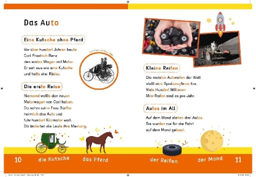 Buchcover und Innenansicht für das Buch: Dein Lesestart: Weißt du schon alles über Fahrzeuge? Ab 1. Klasse