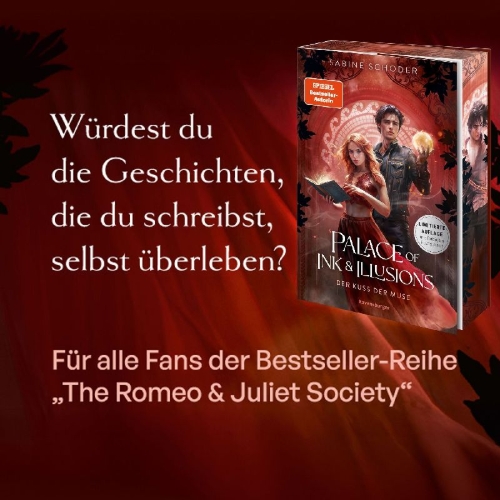 Buchcover und Innenansicht für das Buch: Palace of Ink & Illusions, Band 1 - Der Kuss der Muse