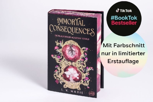 Buchcover und Innenansicht für das Buch: Immortal Consequences - Die Blackwood Academy Trials