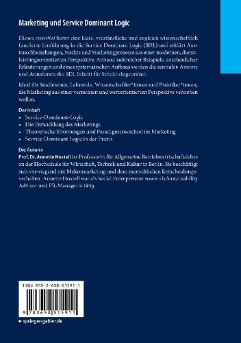 Buchcover und Innenansicht für das Buch: Marketing und Service Dominant Logic