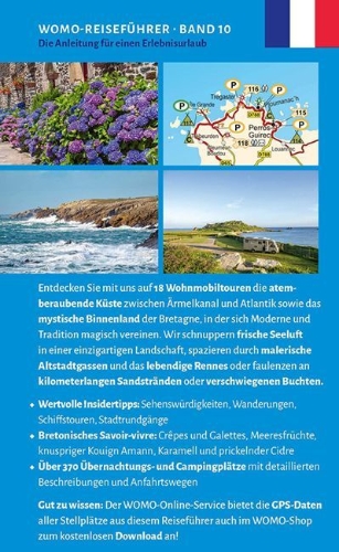 Buchcover und Innenansicht für das Buch: Entdeckertouren mit dem Wohnmobil Bretagne