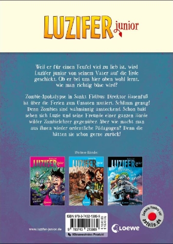 Buchcover und Innenansicht für das Buch: Luzifer junior (Band 12) - Zombie-Alarm