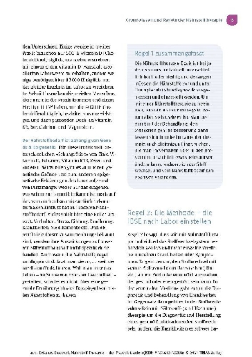 Buchcover und Innenansicht für das Buch: Nährstoff-Therapie - Der Praxisleitfaden
