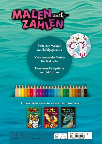 Buchcover und Innenansicht für das Buch: Malen nach Zahlen - Animal Dreams