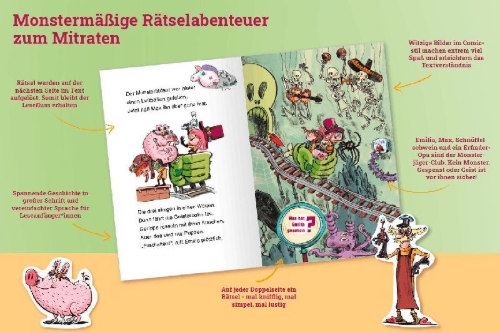 Buchcover und Innenansicht für das Buch: Der Monsterjäger-Club 2 - Spuk auf Burg Alb