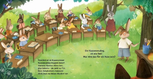 Buchcover und Innenansicht für das Buch: Die neue Häschenschule - Mini-Ausgabe