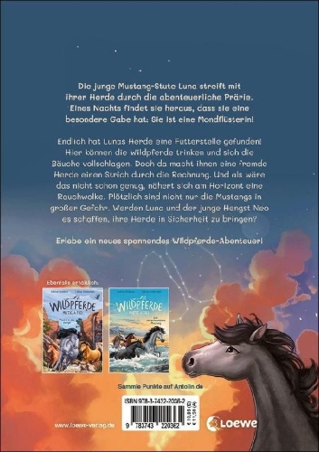 Buchcover und Innenansicht für das Buch: Wildpferde - mutig und frei (Band 5) - Rauch über der Prärie