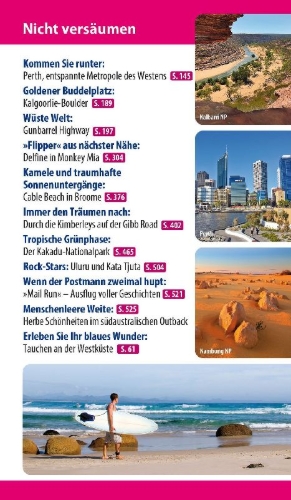 Buchcover und Innenansicht für das Buch: Reise Know-How Reiseführer Australien - Westen und Zentrum
