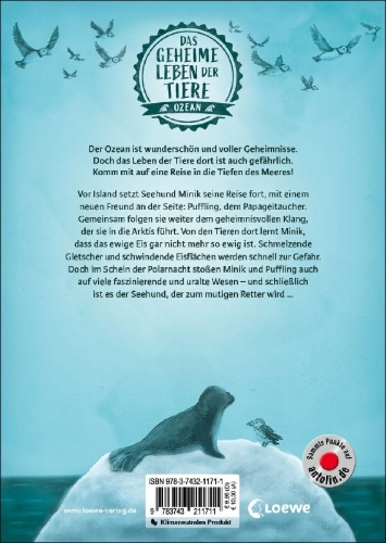Buchcover und Innenansicht für das Buch: Das geheime Leben der Tiere (Ozean) - Minik - Der Ruf der Arktis
