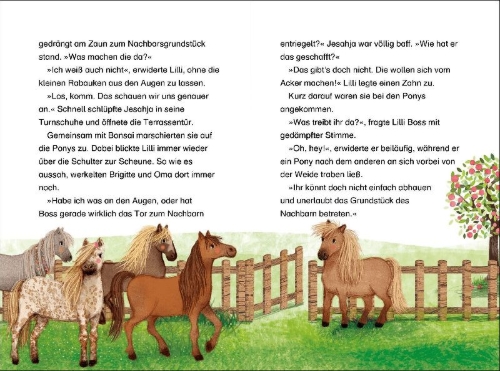 Buchcover und Innenansicht für das Buch: Liliane Susewind - Ein Pony mit Flausen im Kopf