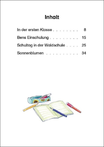 Buchcover und Innenansicht für das Buch: Bildermaus - Geschichten vom ersten Schultag