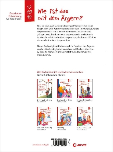 Buchcover und Innenansicht für das Buch: Wie ist das mit dem Ärgern?