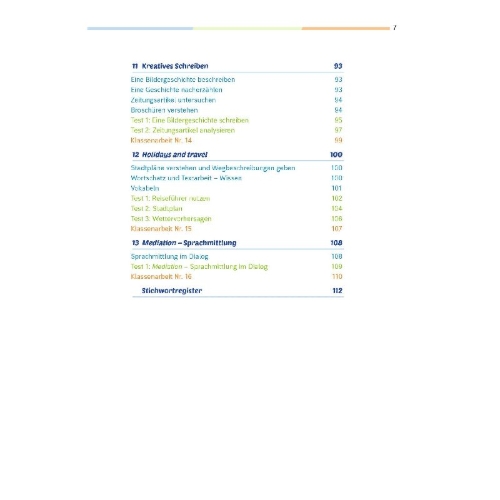 Buchcover und Innenansicht für das Buch: Fit für die Klassenarbeit - Gymnasium. Englisch 6