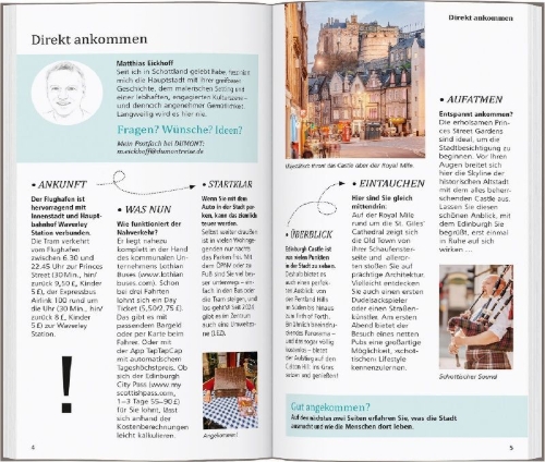 Buchcover und Innenansicht für das Buch: DUMONT direkt Reiseführer Edinburgh