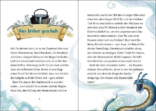 Buchcover und Innenansicht für das Buch: Der Zauberschüler (Band 4) - Kampf um die Magische Quelle