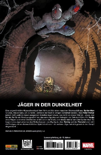 Buchcover und Innenansicht für das Buch: Predator vs. Spider-Man (2025) #1-#4