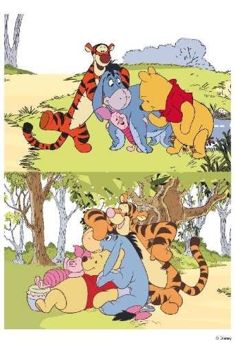 Buchcover und Innenansicht für das Buch: Disney Winnie Puuh: Bärenstarker Sticker- und Malspaß