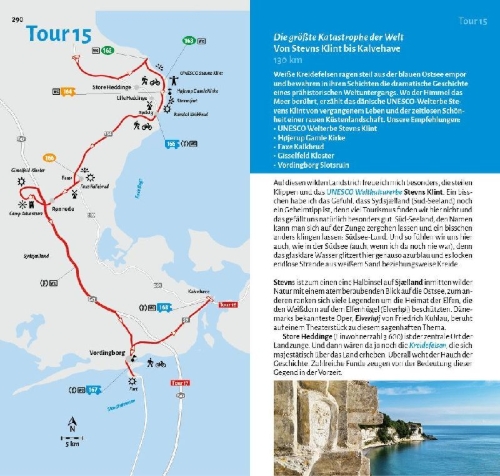 Buchcover und Innenansicht für das Buch: Entdeckertouren mit dem Wohnmobil Dänemark mit Bornholm