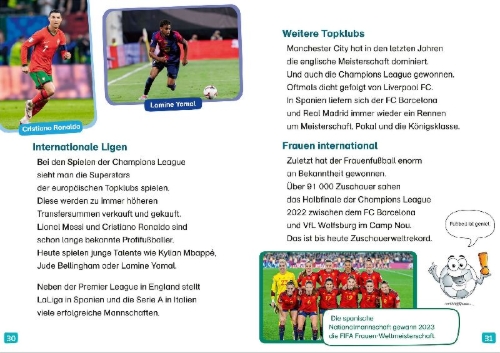 Buchcover und Innenansicht für das Buch: WAS IST WAS Erstes Lesen. Fußball