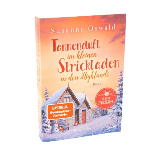 Buchcover und Innenansicht für das Buch: Tannenduft im kleinen Strickladen in den Highlands