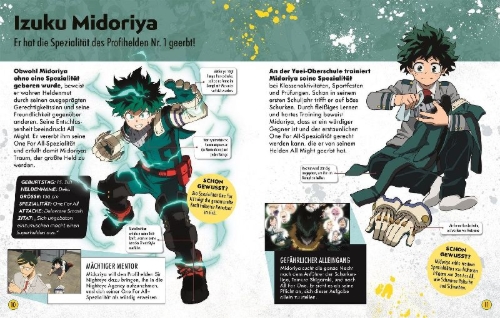 Buchcover und Innenansicht für das Buch: My Hero Academia Lexikon der Figuren