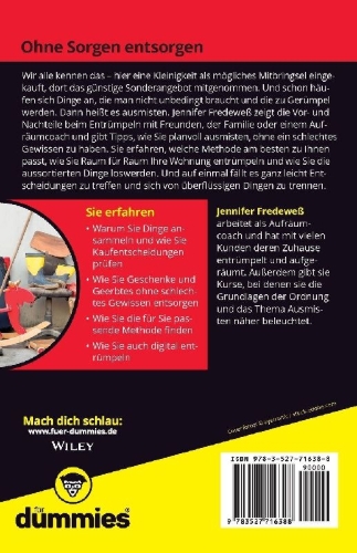 Buchcover und Innenansicht für das Buch: Entrümpeln & Ausmisten für Dummies