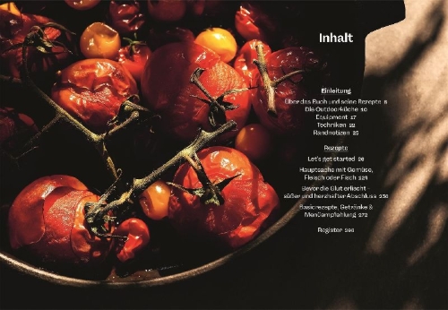Buchcover und Innenansicht für das Buch: Fire & Dine