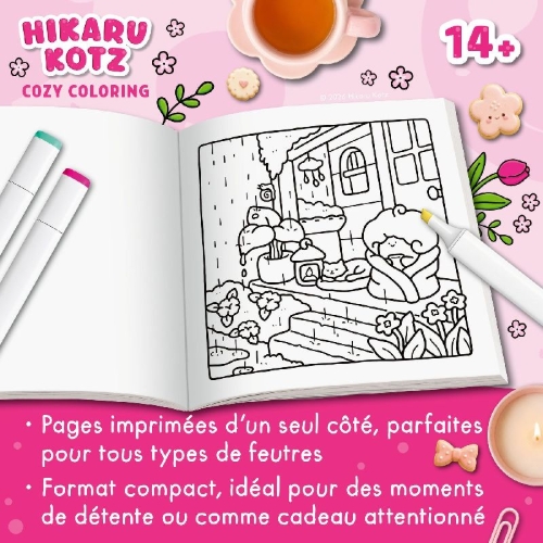 Buchcover und Innenansicht für das Buch: Cozy Coloring - Love Yourself