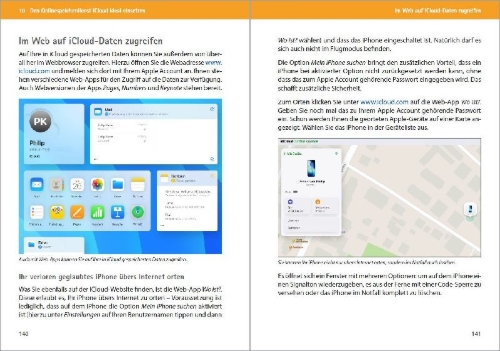 Buchcover und Innenansicht für das Buch: iPhone - Tipps und Tricks zu iOS 26 - zu allen aktuellen iPhone Modellen - komplett in Farbe