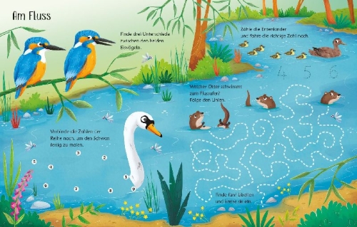 Buchcover und Innenansicht für das Buch: Mein Wisch-und-weg-Buch: In der Natur