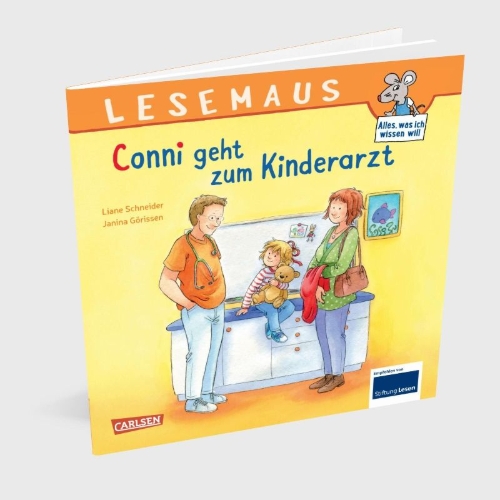 Buchcover und Innenansicht für das Buch: LESEMAUS 132: Conni geht zum Kinderarzt
